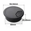 A black desk cable grommet with measurement annotations. Podgląd zdjęcia produktu