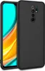 A black phone case is shown next to a smartphone. Podgląd zdjęcia produktu
