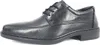 A black leather men's dress shoe is shown from the side against a white background. Náhľad obrázku produktu