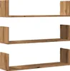 Three wooden shelves are shown against a white background. Anteprima dell’immagine prodotto