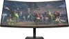 A curved gaming monitor displaying a video game scene. Produktbild-Vorschau