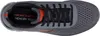 A top-down view of a gray Skechers athletic shoe. Voir les images du produit