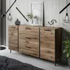 Komoda ONYX LOFT na nožičkách Flagstaff Oak Čierne úchyty Náhľad obrázku produktu 4