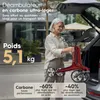 Déambulateur pliable et léger ELONEO en carbone avec siège, Voir les images du produit 3