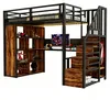 Metaal hoogslaper 90 x 200 cm met kledingkast, opbergtrap, Productafbeelding-voorbeeld 9