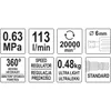 Yato YT-09676, 20000 ot/min, 5 cm, Stlačený vzduch, 480 g Náhled obrázku produktu 6