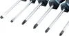 A close-up, angled view of several screwdrivers with silver shafts and teal and black handles, set against a white background. Náhľad obrázku produktu