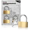 com-four® 4x Vorhängeschloss aus Messing - Vorhangschloss Produktbild-Vorschau 1