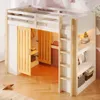 Lit mezzanine, 90 × 200 cm, avec éclairage LED, armoire et Voir les images du produit 3