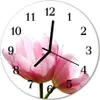 Glasuhr Wanduhr Küchenuhr Echt-Glas 30fi cm Tulpen Blumen Produktbild-Vorschau 1