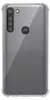 The back of a transparent phone case with a textured pattern and a Motorola logo. Náhľad obrázku produktu