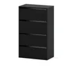 A black shoe cabinet with four drawers, shown from a front-side angle against a white background. Produktbild-Vorschau
