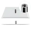 A square shower head with a close-up view of its threaded connection. Anteprima dell’immagine prodotto