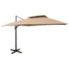 vidaXL Ampel ombrello con ventilazione 300x300 cm Taupe Anteprima dell’immagine prodotto 8
