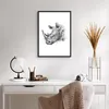 Gerahmtes Poster - Schwarzer Rahmen - Nashorn Porträt Produktbild-Vorschau 6