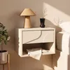 Set aus 2 beigefarbenen, schwebenden Nachttischen mit je Produktbild-Vorschau 1