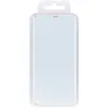 A white Samsung Galaxy A40 wallet cover in its clear plastic packaging. Produktbild-Vorschau