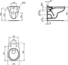 IDEAL STANDARD K881001 Wandtiefspül-WC Eurovit, randlos, Produktbild-Vorschau 13