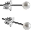 Chirurgenstahl Ohrstecker mit weißer synthetischer Perle Produktbild-Vorschau 2