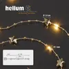 LED Kupferlichterkette Tauperlen, goldene Sterne, innen, Produktbild-Vorschau 4