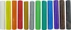 A collection of 12 sticks of modeling clay in various colors, arranged in a row against a white background. Produktbild-Vorschau