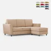 Moderner 3-Sitzer Stoffsofa 212cm mit Fußhocker Yasel 180P Produktbild-Vorschau 1