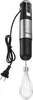 A black and silver electric hand blender with a whisk attachment and a power cord with a plug. Anteprima dell’immagine prodotto