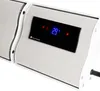 A close-up of a white and silver electric heater with a black digital display showing temperature and status icons. Náhľad obrázku produktu