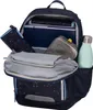 An open backpack filled with school supplies. Produktbild-Vorschau