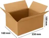 A brown cardboard box with dimensions indicated by lines and text. Podgląd zdjęcia produktu