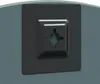 A close-up view of a dark gray mounting plate with a cross-shaped cutout, attached to a blue wall. Náhľad obrázku produktu