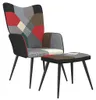 vidaXL Relaxační křeslo se stoličkou Patchwork Fabric Náhled obrázku produktu 8