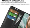 A black wallet case for a phone, showing credit cards and cash inserted. Produktbild-Vorschau