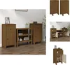 vidaXL Sideboards 2 Stk. Honigbraun 40x35x80 cm Massivholz Produktbild-Vorschau 1