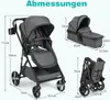 COSTWAY Passeggino 3in1, passeggino combinato con seduta e Anteprima dell’immagine prodotto 3