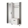 Armoire LIVIA – Ensemble vestiaire avec miroir et cintres, Voir les images du produit 2