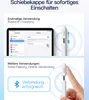 An instructional graphic showing how to connect a stylus to a tablet via Bluetooth, and then how to use it for subsequent connections. Produktbild-Vorschau
