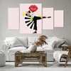 Bild auf Leinwand - Leinwandbild - 4 Teile - Grafik Mund Produktbild-Vorschau 6