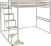 Zwischengeschoßbett 140 x 200 cm - Metall und MDF - Weiß + Produktbild-Vorschau 5