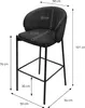 ML-Design set di 4 sgabelli da bar in tessuto antracite Anteprima dell’immagine prodotto 6