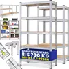 MONZANA® 2x Scaffale Alta Portata Metallo 5 Ripiani MDF Anteprima dell’immagine prodotto 1