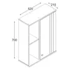 Hängeschrank Badezimmer Kiefer massiv eichefarbig WILLOW-69 Produktbild-Vorschau 4