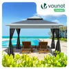 VOUNOT® Pavillon 3,6x3,6m, Pop Up Partyzelt mit Mesh Sides Produktbild-Vorschau 2