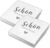 itenga 40x Serviette Schön dass du da bist weiß grau Set Produktbild-Vorschau 1