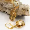 Ohrbrisur Ohrhänger Ohrringe 40x13mm goldfarben Viereck Produktbild-Vorschau 2