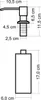 Diagrams showing the dimensions of a soap dispenser. Produktbild-Vorschau