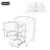 A diagram showing the dimensions of a bathroom cabinet with a sink. Anteprima dell’immagine prodotto