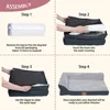 A four-panel diagram illustrating the assembly steps for a dog bed. Produktbild-Vorschau