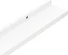 A close-up view of a white shelf, showing the edge and a mounting hole. Voir les images du produit