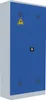 A blue and light gray cabinet with a hazard symbol. Produktbild-Vorschau